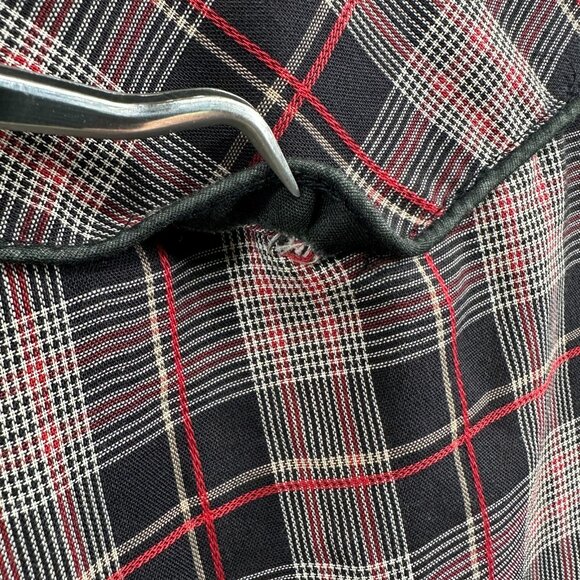 Wrangler Mens Western Shirt‎ Extra Large Red Black Plaid Long Sleeve Pearl Snap - Picture 13 of 14